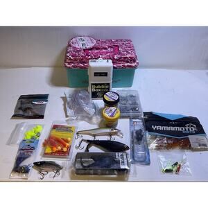 Tackle Box Loaded with Tackle Bait Lures Crappie Pike Fishing